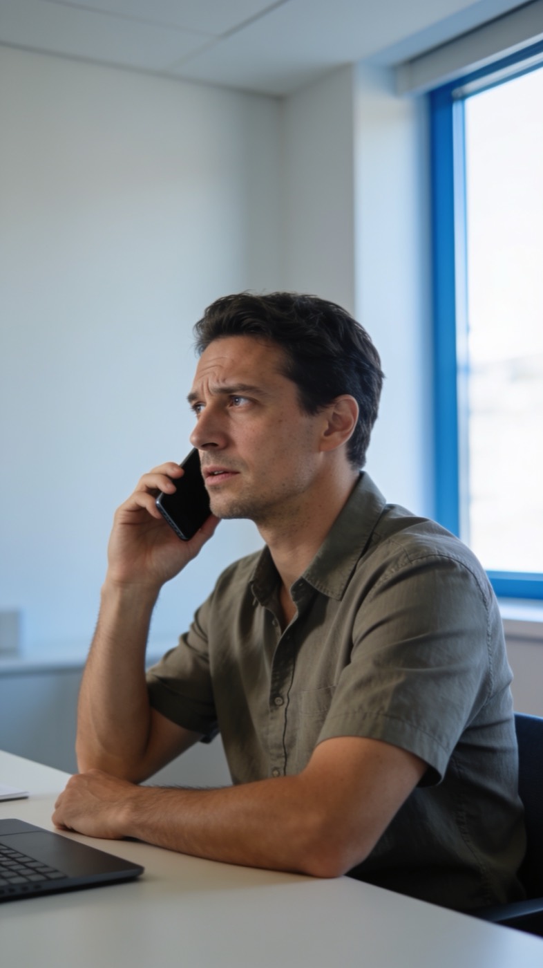 A customer placing a call to reach a business